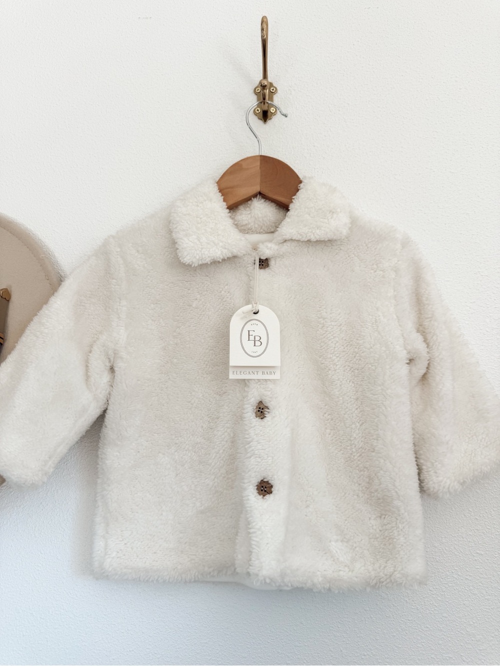 Elegant Baby Cream Sherpa Kids Jacket